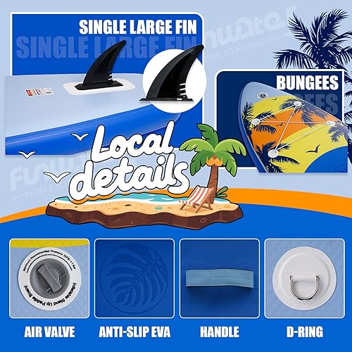 Miniatura 45 de FunWater Stand Up Paddle Board Ultra-Light Inflatable Paddleboard with SUP Accessories for Adults & Youth of All Skill Levels