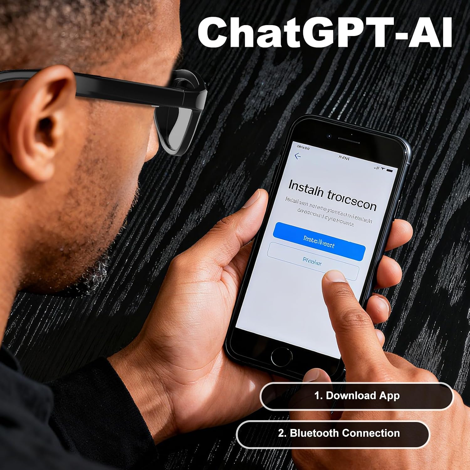 AI Translation Smart Glasses for Men and Women Powered by Chat GPT, Bluetooth Sunglasses with One-Slide Color-Change Lens, Music Playback & Hands-Free Calls, Voice Assistant Compatible, UV Protection
