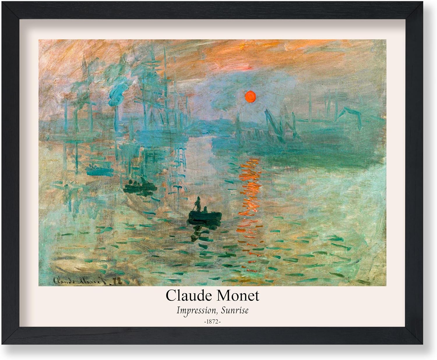 Poster Master Vintage Claude Monet Poster - Retro Impression Sunrise Print - Impressionism Art - Port of Le Havre Design - Fine Artwork - Living Room Decor - 8x10 UNFRAMED Wall Decor