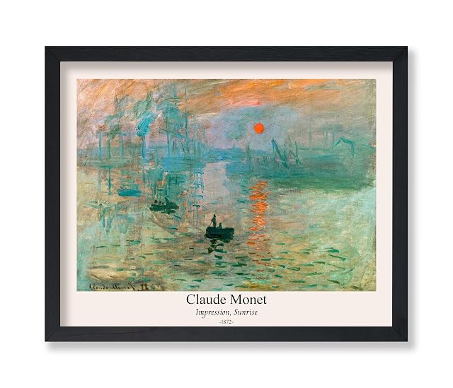 Monem Art Vintage Claude Monet Poster - Retro Impression Sunrise Print - Impressionism Art - Port of Le