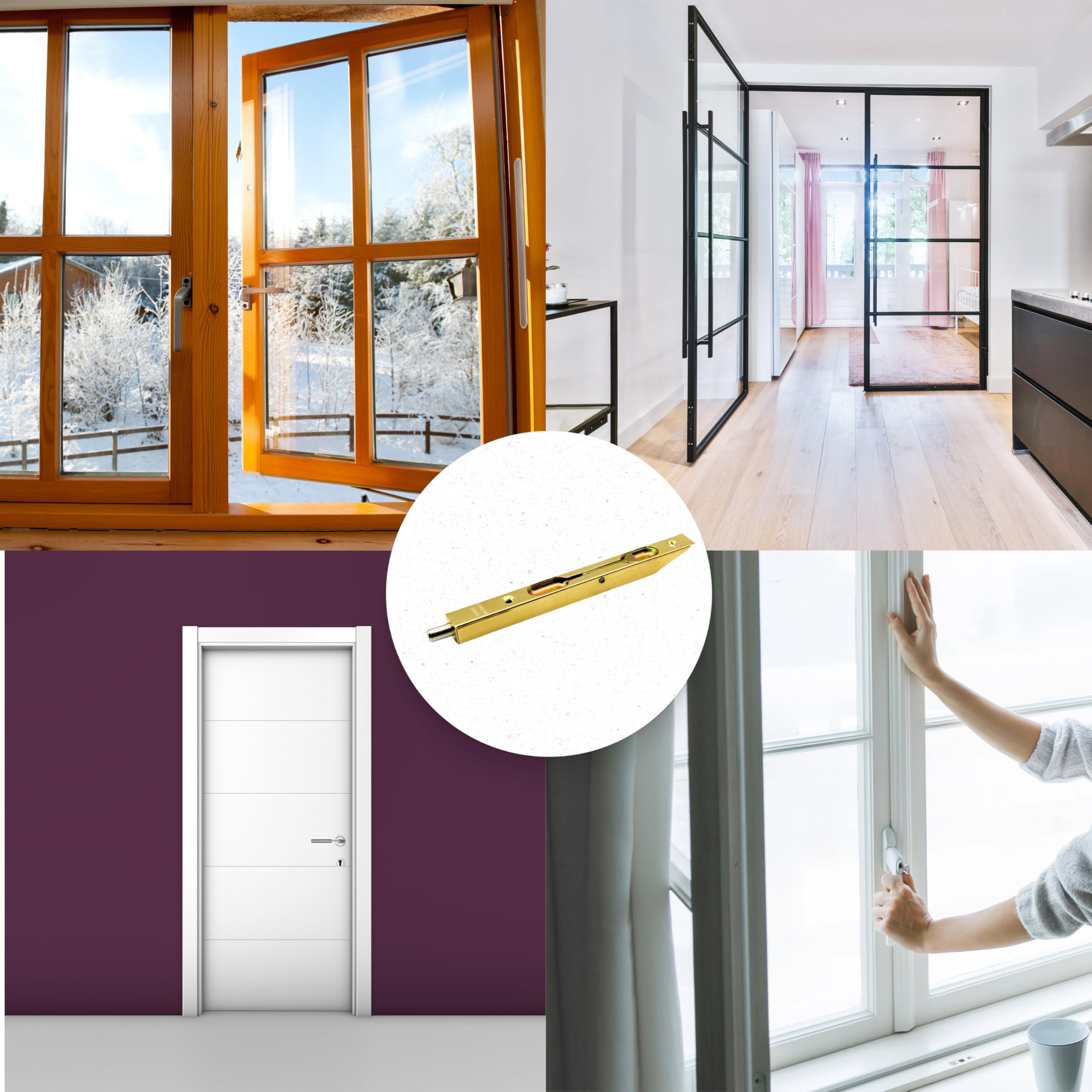 Catenaccio a Leva in Acciaio - Installabile su Porte in Legno da 16 mm - Colori e Lunghezze Differenti - Bronzato - 20 cm
