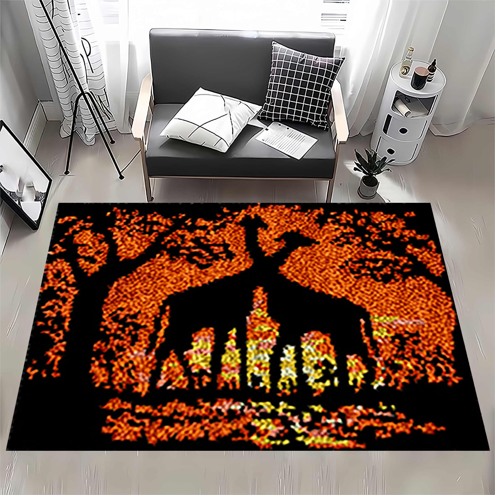 55 x 75 cm Knüpfteppich Zum Selber Knüpfen Knüpfen Set Erwachsene Knüpfteppich Teppich Kits DIY Knüpfteppich Knüpfpackung Knüpf Teppich Set Teppich-Kits Mit Klapphaken für Erwachsene Und Kinder