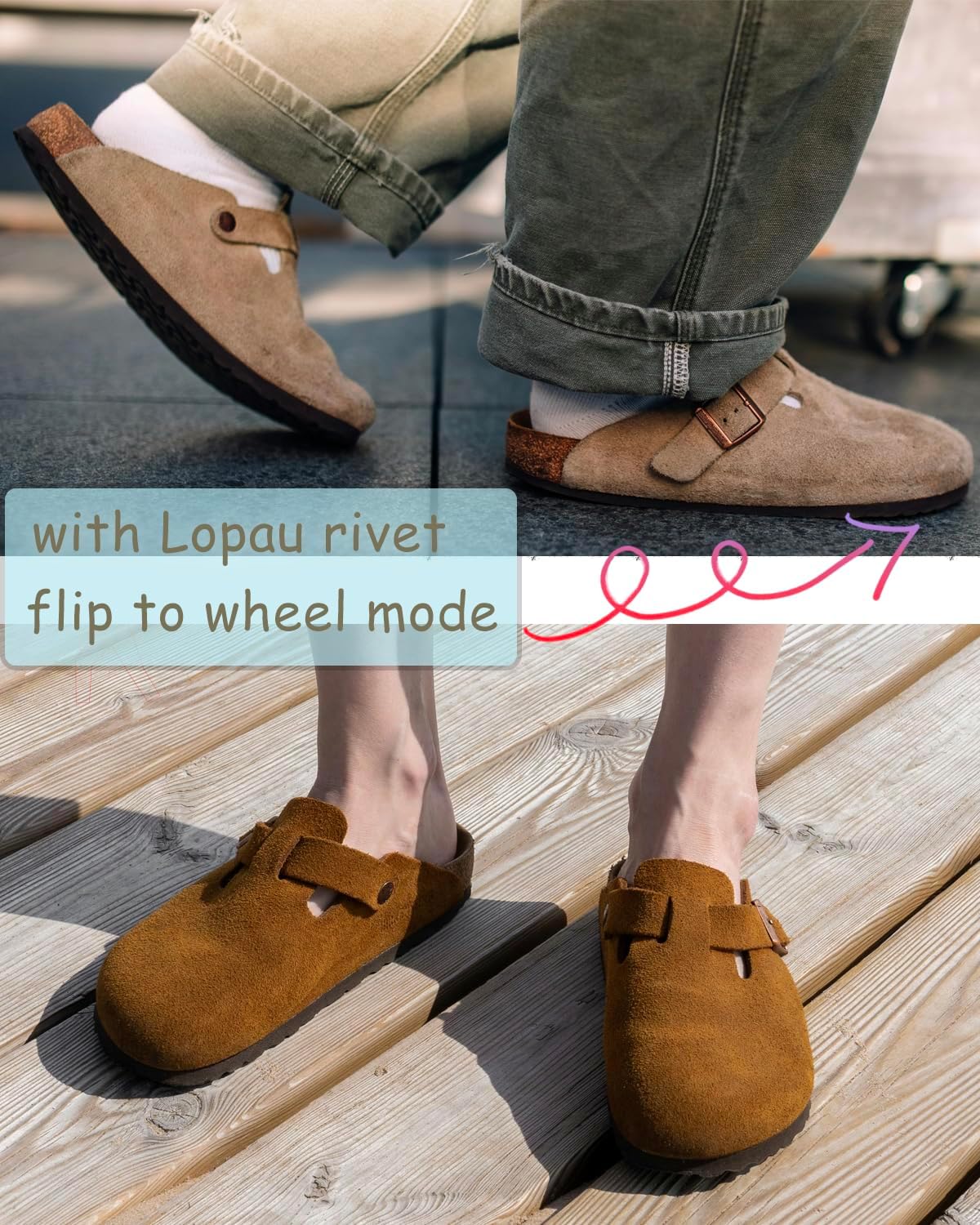Lopau Replacement Rivets for Boston Tokio Mules Clogs Shoes, Replacement Button for Suede Cork Clog Potato Shoes, Footbed Clogs Repair Parts Women Men