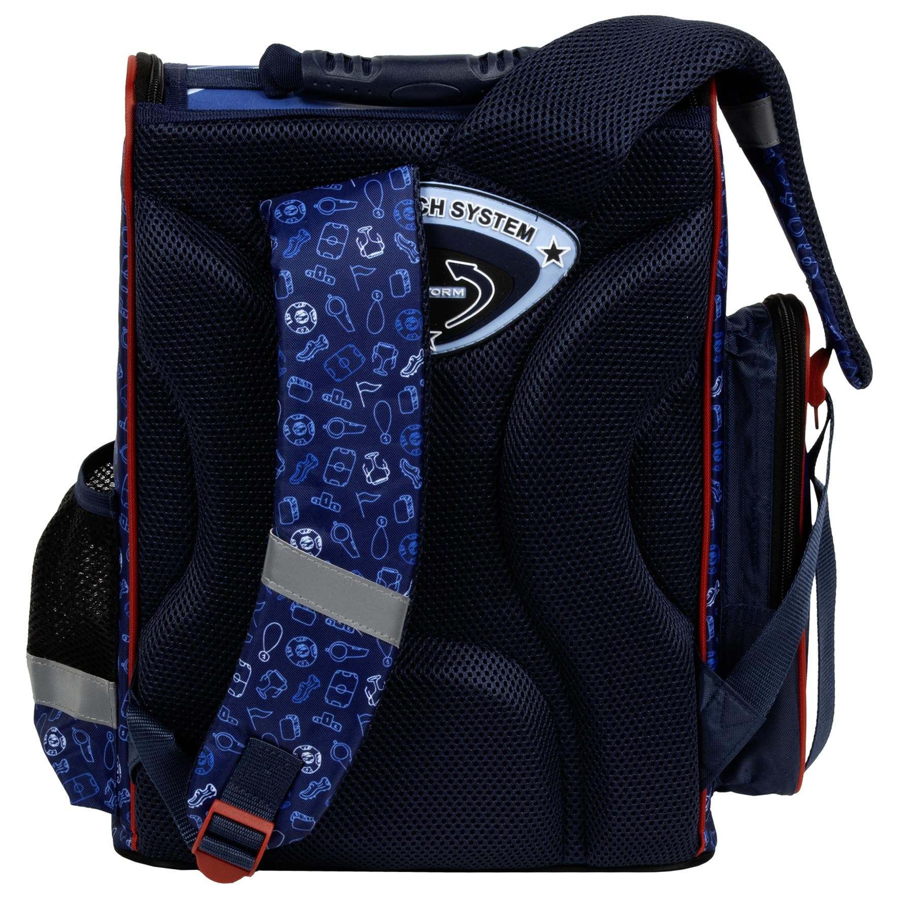 Goldkids - Schulranzen für Jungen, 4er-Set - Schul-Rucksack für Kinder mit Federmäppchen - Schuhbeutel und Hausaufgabenheft - Fußball Motiv - 1-3 Klasse