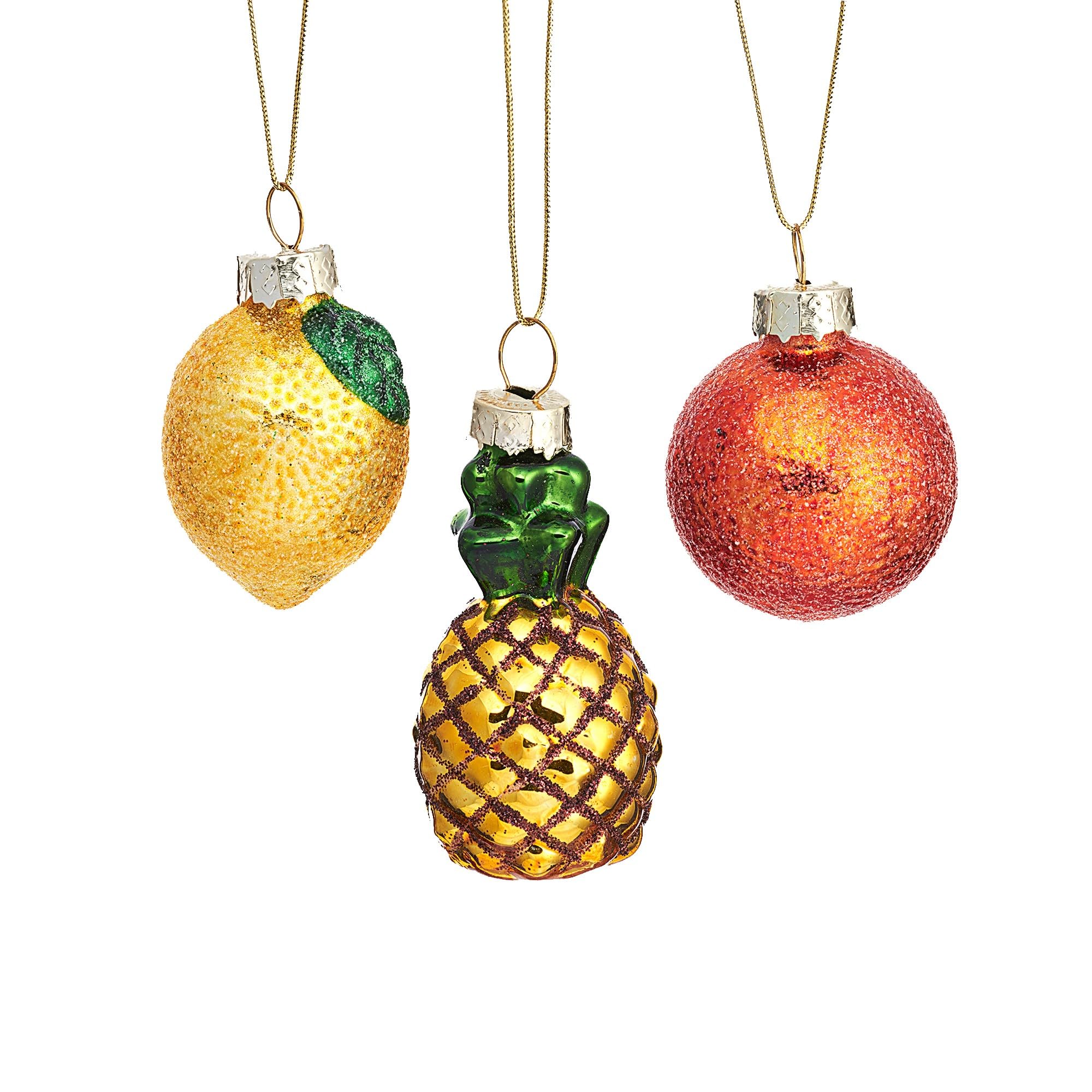Sass & Belle Mini Tropical Fruit Baubles - Set Of 3