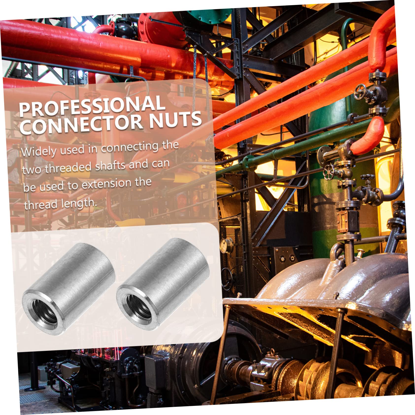 COSMEVIVI 304 Stainless Steel Cylinder Nuts 10 Pcs Set Round Nuts Thicker Structure for Heavy Duty Use