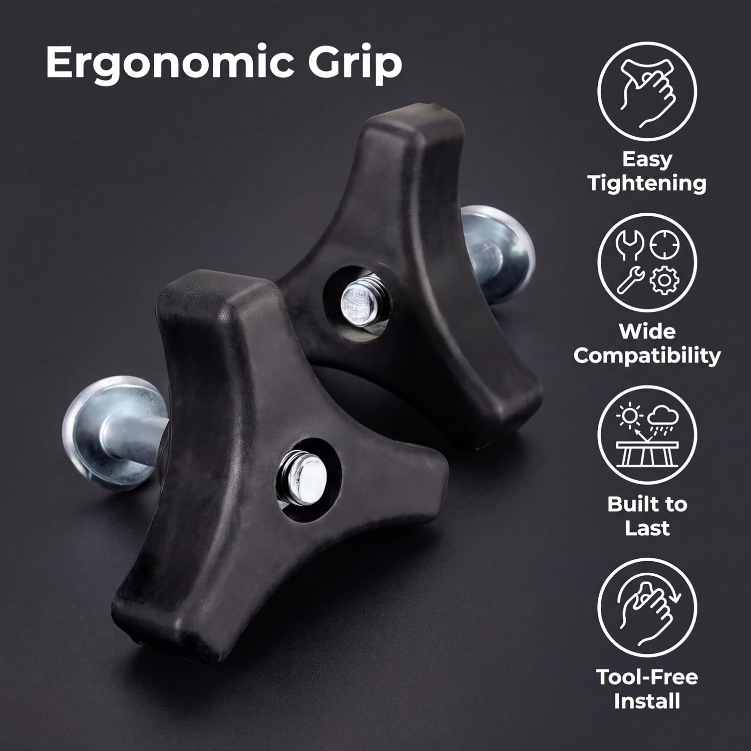 2 Sets Lawn Mower Handle Bolts - Triangle Screw Replacement for Honda Most Mowers | Universal Outdoor Power Equipment Parts & Accessories
