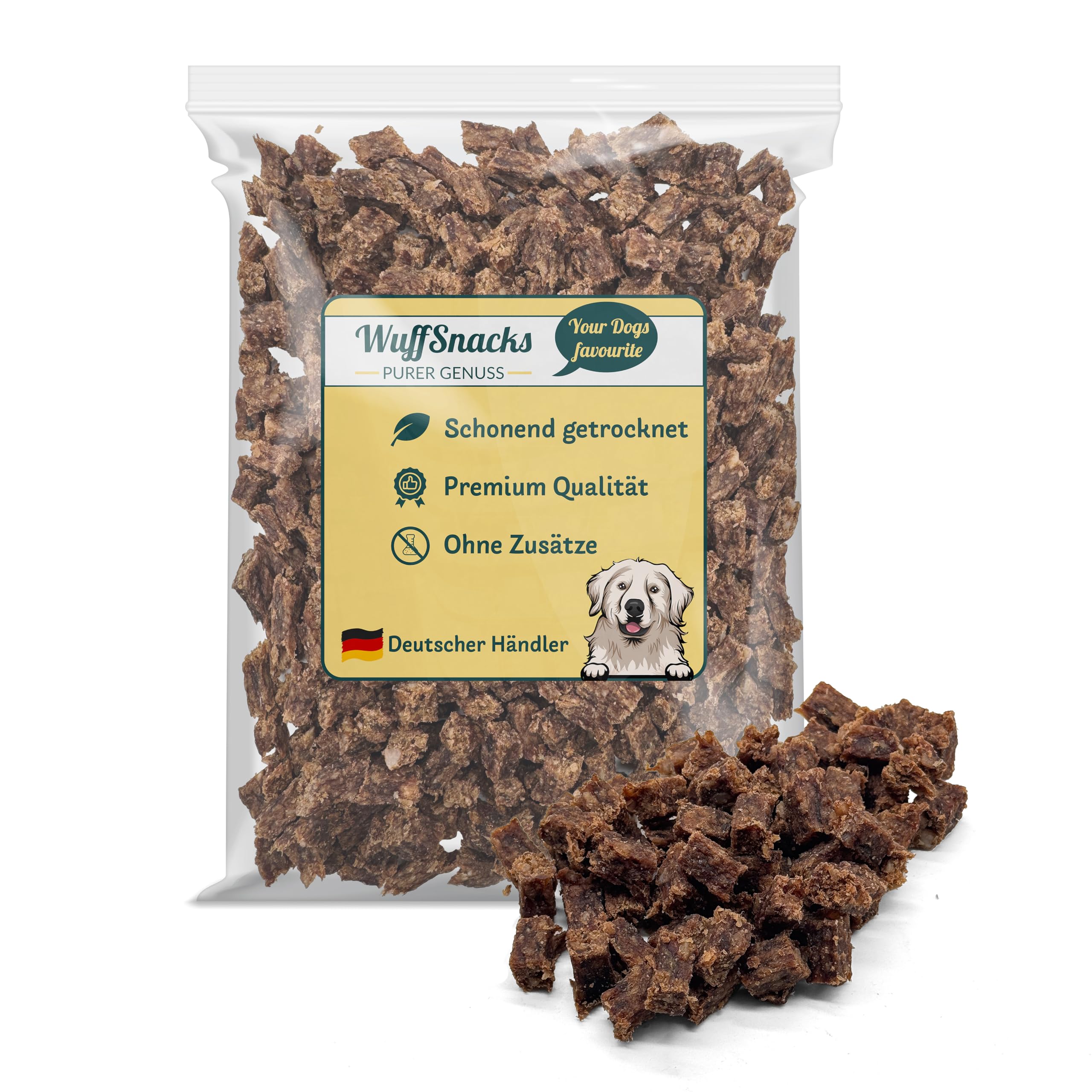 Getreidefreie Hunde Leckerlis vom Rind | 1000g | Trainingssnacks hypoallergen | 100% natürliche & zuckerfrei Trainingshappen | Leckereien für Hunde | Leckerli Hund | Dog Treats von WuffSnacks