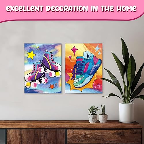 Miniatura 6 de Sherr 10 lienzos de pintura predibujados estirados de algodón Afro Queen, lienzo negro predibujado para adultos y niños, contorno de lienzo