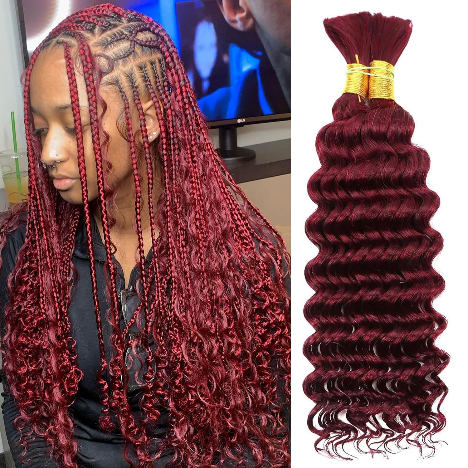 Amazon.com : Human Braiding Hair 2 Bundles 100g 16Inch Deep  display picture 3