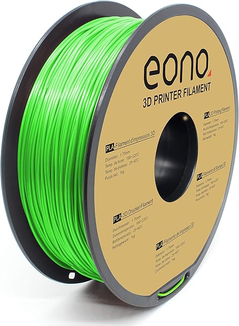 Amazon Brand - Eono 3D Printer Filament 1.75mm PLA Filament Green PLA 1kg(2.2lbs) for 3D Printer&3D Pen.