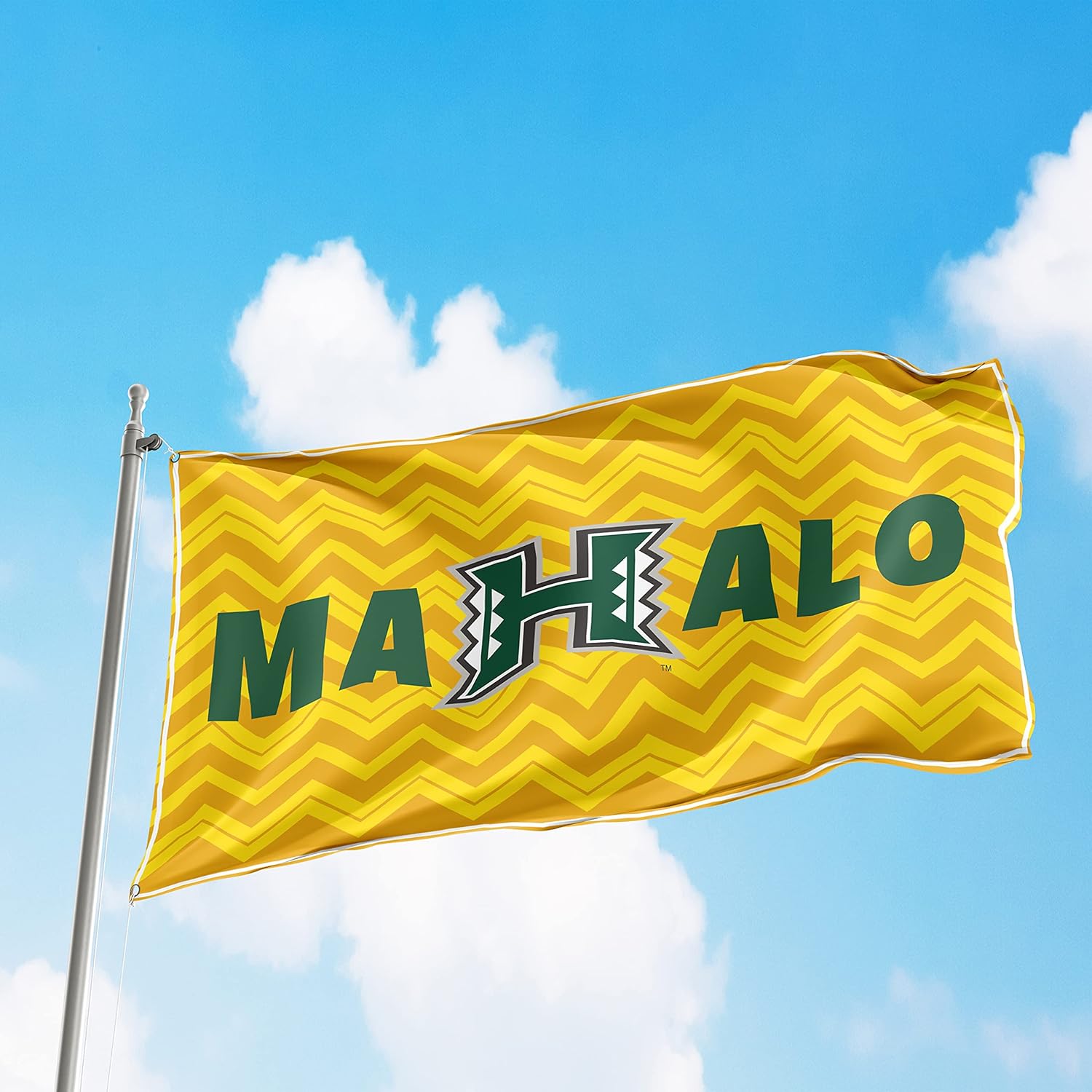 University of Hawaii Licensed Flag Banner 3x5 Feet Wall Decor Outdoor Indoor Decoration Brass Grommets Double Stitch (University of Hawaii # 5)