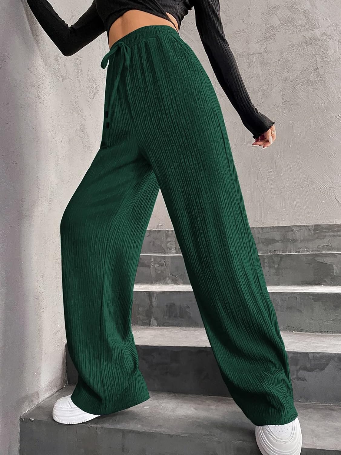 AVIMYA Womens Casual Pants High Waist Wide Leg Pants for Work