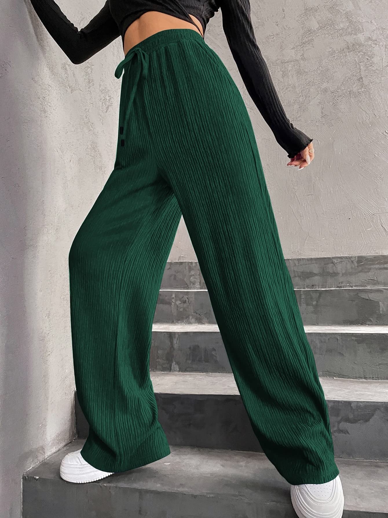AVIMYA Womens Casual Pants High Waist Wide Leg Pants for Work