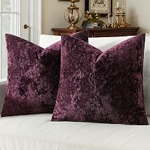 MIULEE Velvet Throw Pillow Covers Set of 2, Soft Neutral Decorative Pillow Cases with Luxurious Textured Vintage Cushion Covers for Home Decor Couch Sofa Bed,Purple 18x18 inch