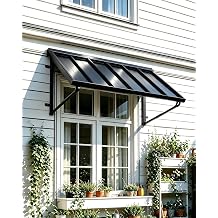 Metal Awning for Door Entrance, 41x24 Inches Adjustable Angle Window Awnings for Patio, Sunsetter Shade Canopy Outdoor Exterior for Front Doors, Windows, Porches, Balconies, Black