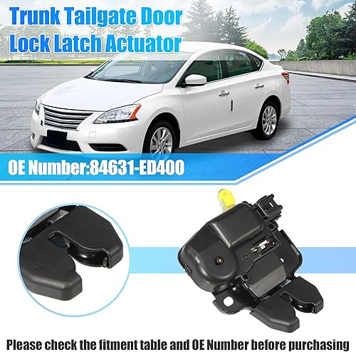 Miniatura 2 de X AUTOHAUX Pestillo de la puerta trasera del coche Actuador de la puerta trasera del maletero del cerrojo pestillo 84631-ED400 para Nissan Tiida C11