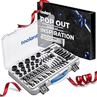 Vista 12 de toolant Kit extractor de pernos de impacto de 46 piezas, kit de herramientas de llave para quitar pernos y tuercas, extractor de pernos despojados