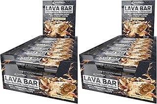 IronMaxx Lava Protein Bar - White Salty Peanut - 18x40g | High Protein Riegel mit cremigem Kern & Erdnuss-Karamell-Topping | Zuckerarm & ohne Palmöl (Packung mit 2)