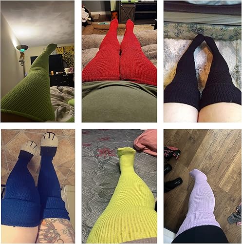Miniatura 5 de Calcetines altos hasta el muslo para mujer de talla grande para muslos gruesos, extra largas y gruesas por encima de la rodilla, calcetines para