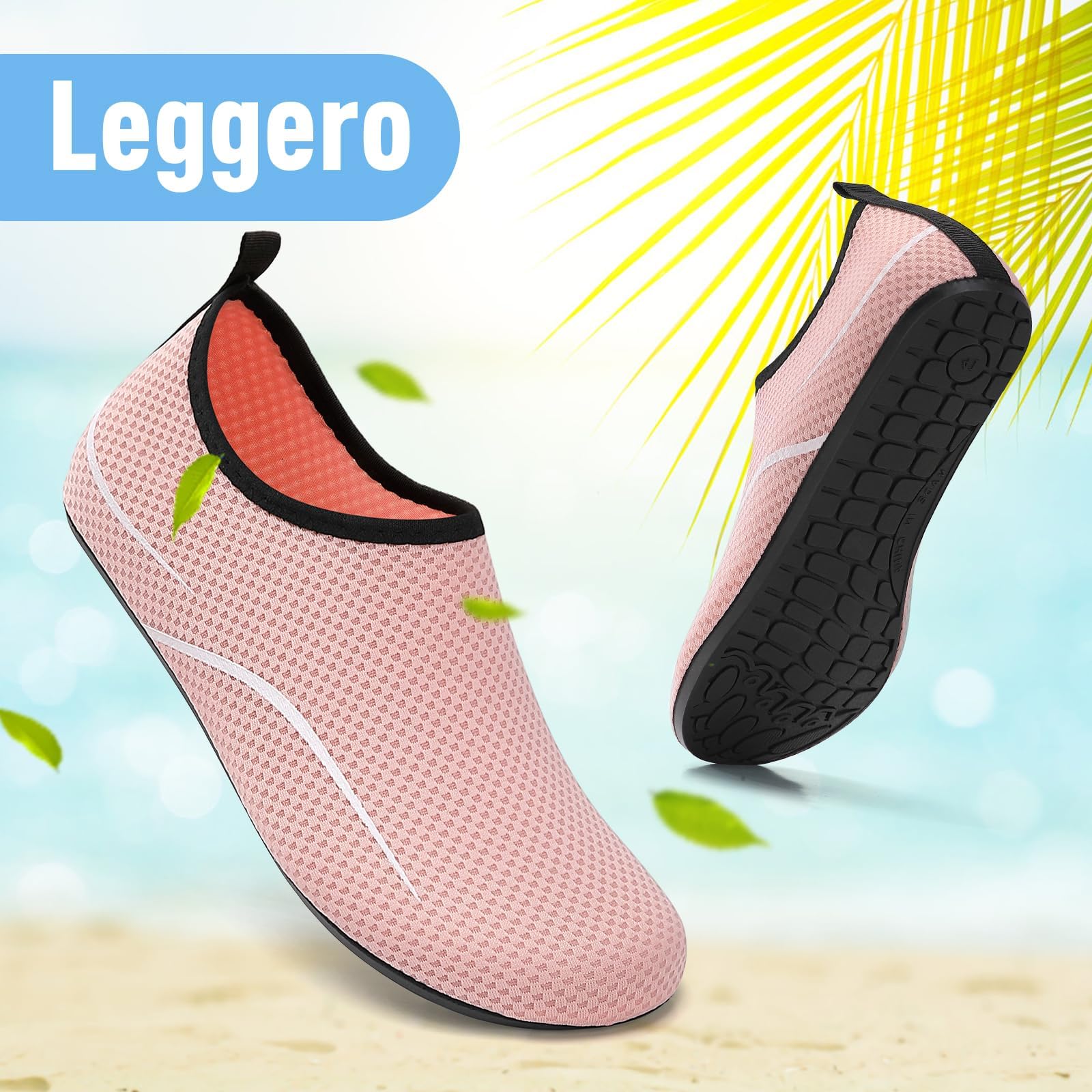 Donna Uomo Scarpe da Scoglio Scarpe da Immersione Antiscivolo Water Shoes Scarpe da Acqua per Spiaggia Surf Bagno Snorkel Yoga Sport Acquatici Gr.34-47 EU