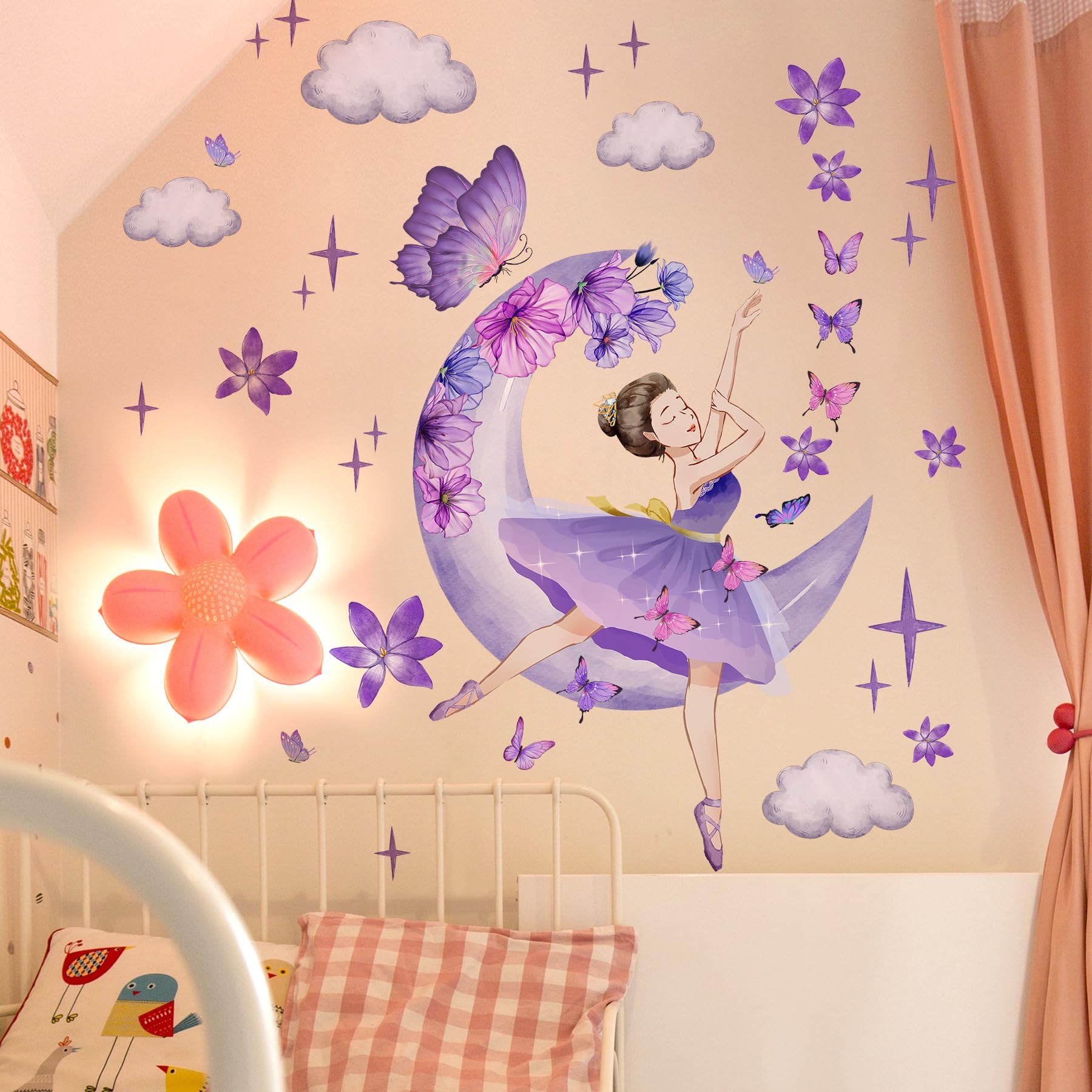 Sticker mural amovible lune et nuages pour relooker sans peindre
