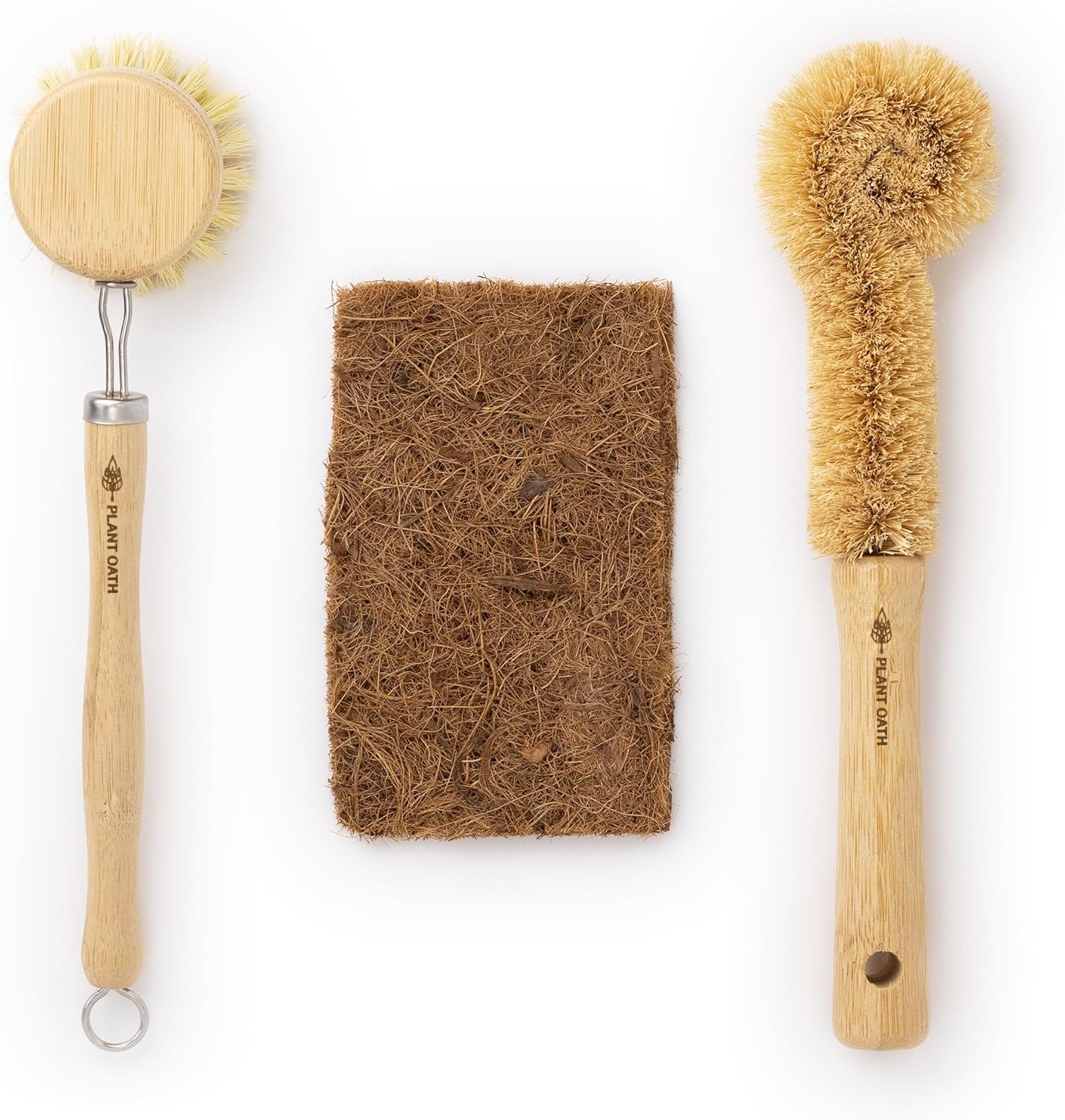 Bamboo Dish Brush Set #05 | Eco-Friendly Kitchen Cleaning Kit | Sustainable Gift | Bridal Friends Family | Plastic-Free Tools