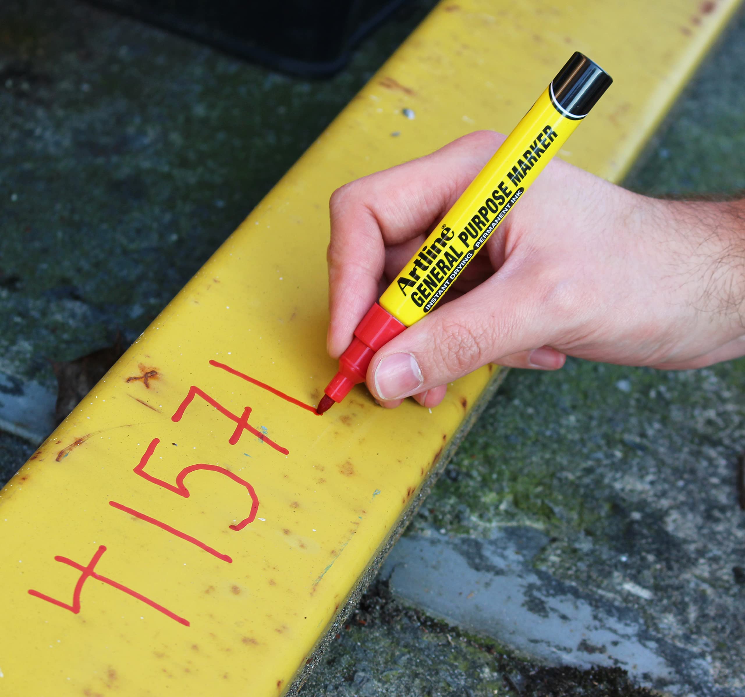 Pennarello Indelebile Per Idraulici - Punta Fine 1,5 Mm, Resistente All'Acqua, Per Tubi Bagnati, Plastica E Metallo, Rosso - Foto 3