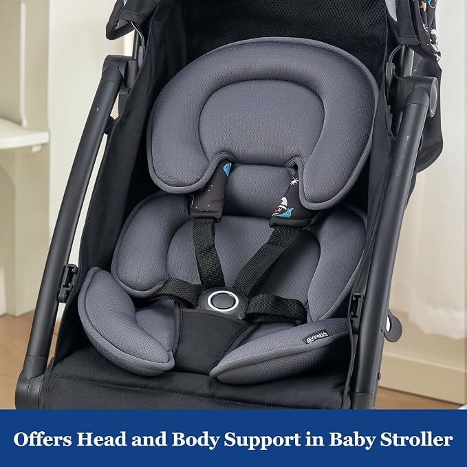 Innokids Head and Body Support Pillow Infant Car Seat Insert for Newborn to Toddler Stroller Cushion (Grey) miniatura 6