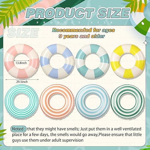 Miniatura 2 de Libima Flotadores inflables de piscina para adultos, anillos de natación, tubos de natación, flotadores para adultos, decoraciones hawaianas para