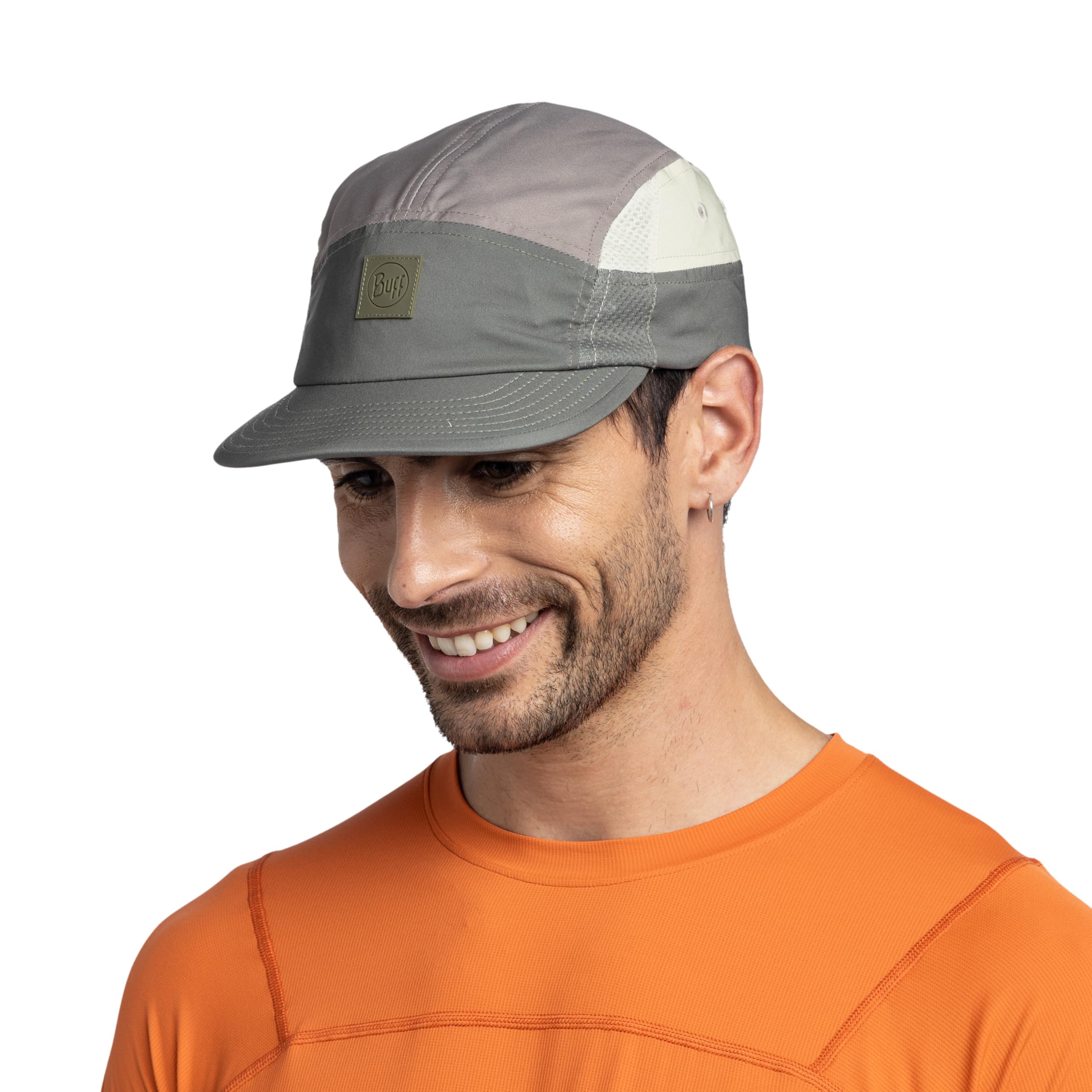 Buff®| Gorra 5 Panel Go Hombre Mujer Adulto Flexible, UPF50, Ajustable, Sostenible, Ligera, Correr, Materiales reciclados, Comoda, S/M, Verde Khaki
