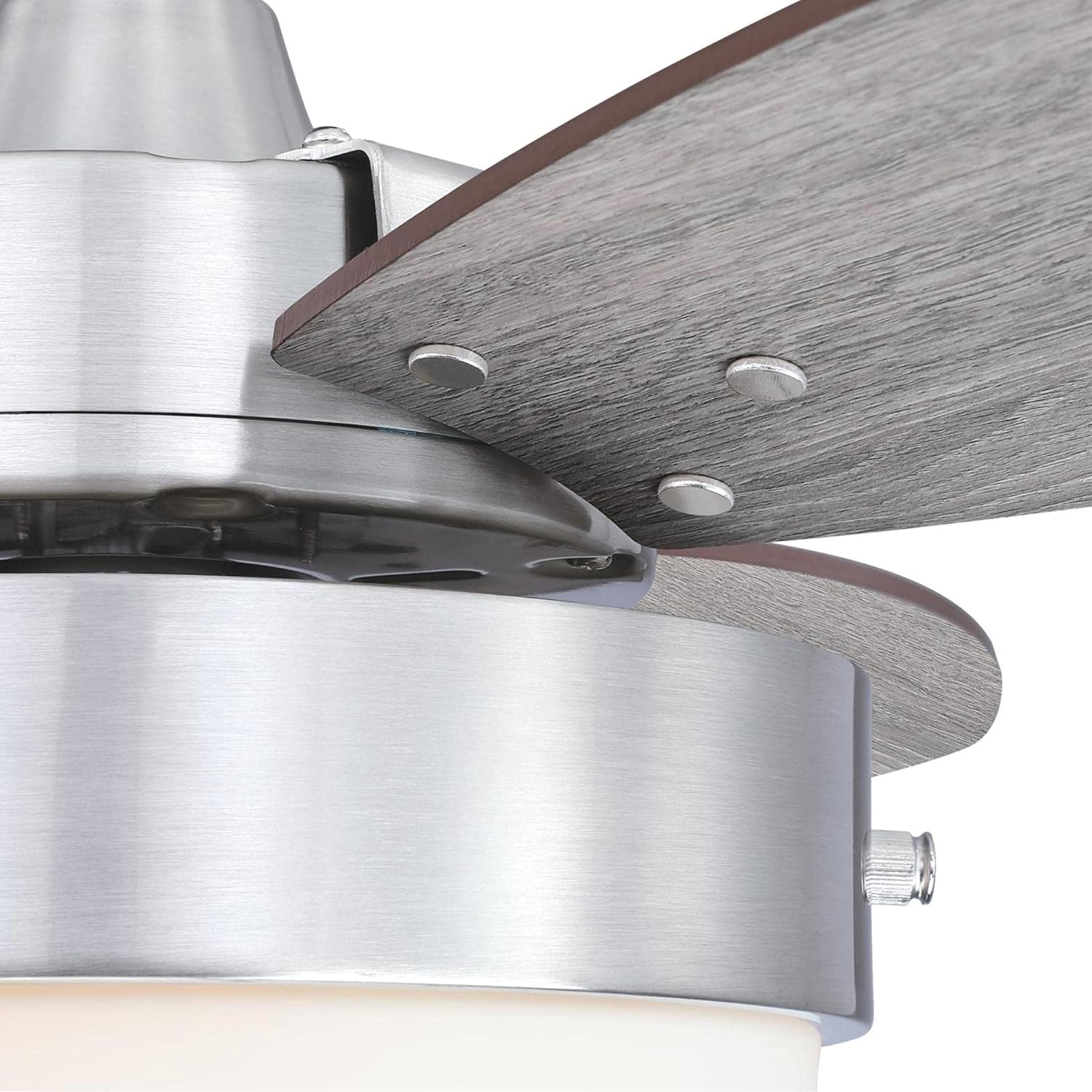 Westinghouse Lighting 7305100 Alloy, Modern LED Ceiling Fan with Light, 42 Inch, Brushed Nickel Finish, Opal Frosted Glass