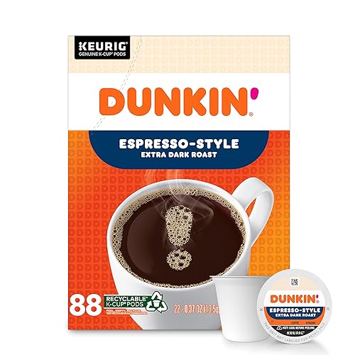 Dunkin' Café tostado extra oscuro estilo expreso, 88 cápsulas Keurig K-Cup