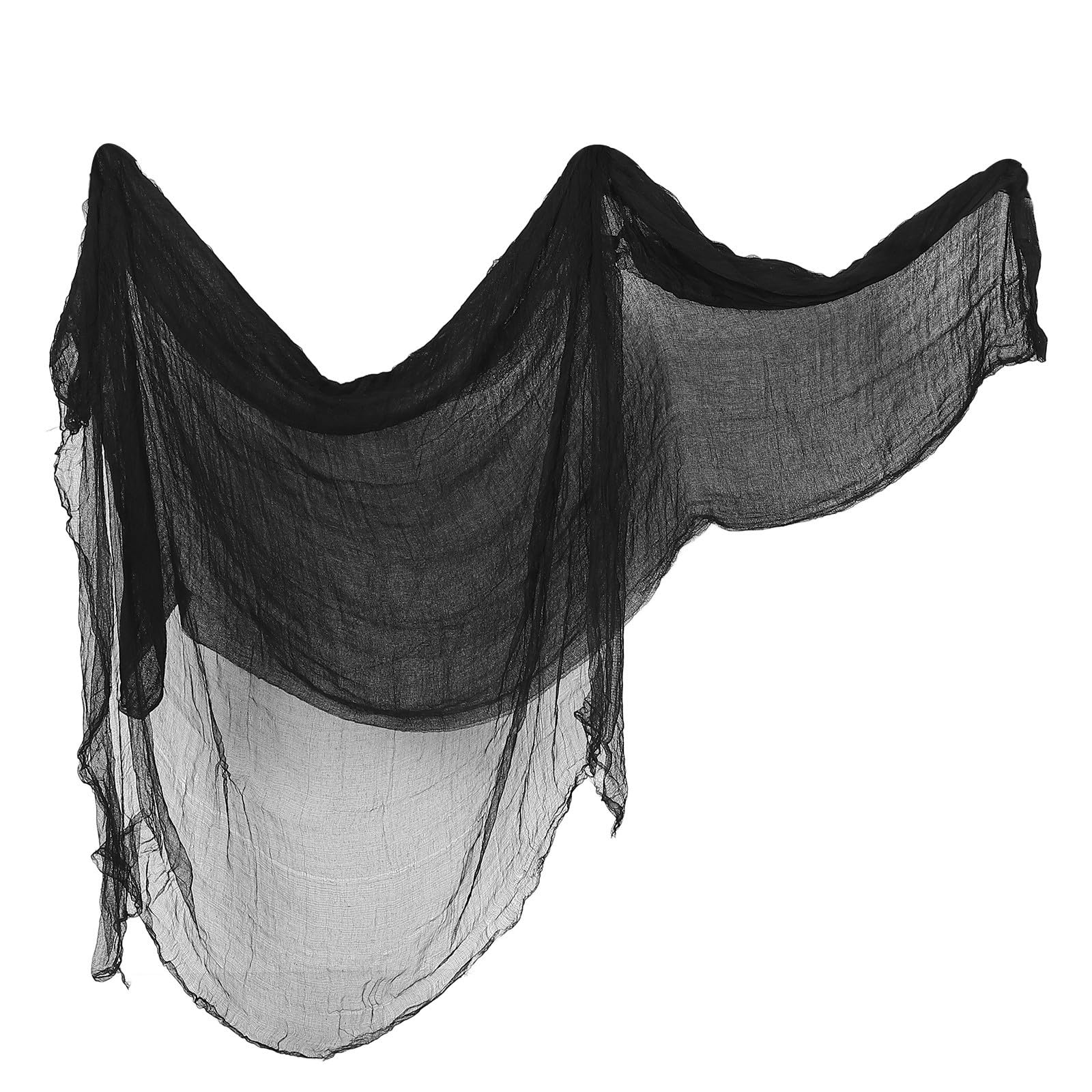 Tela de gasa negra Luxshiny de 5m para decorar ventanas en Halloween