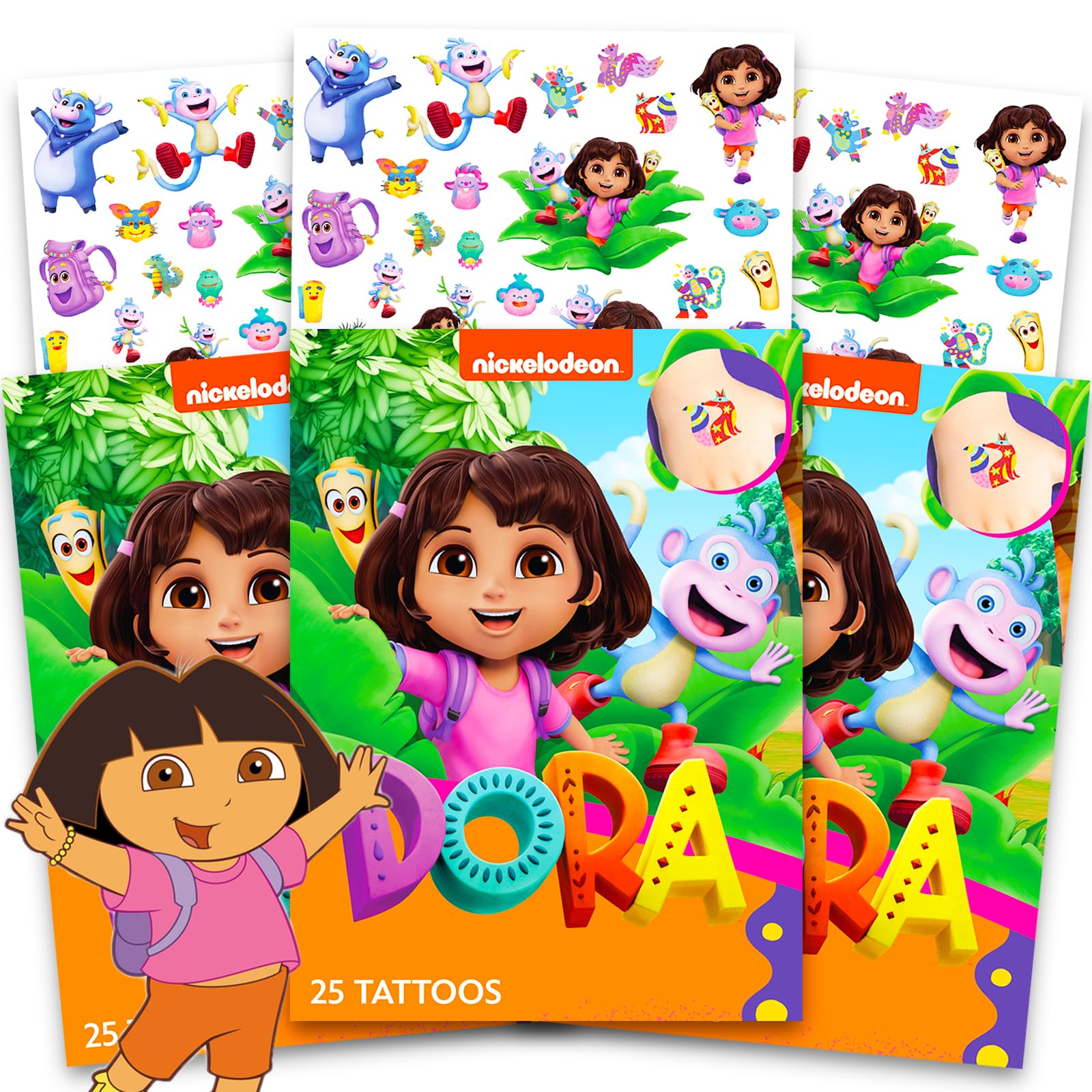 Dora the Explorer Tattoos - 75 Assorted Temporary Tattoos
