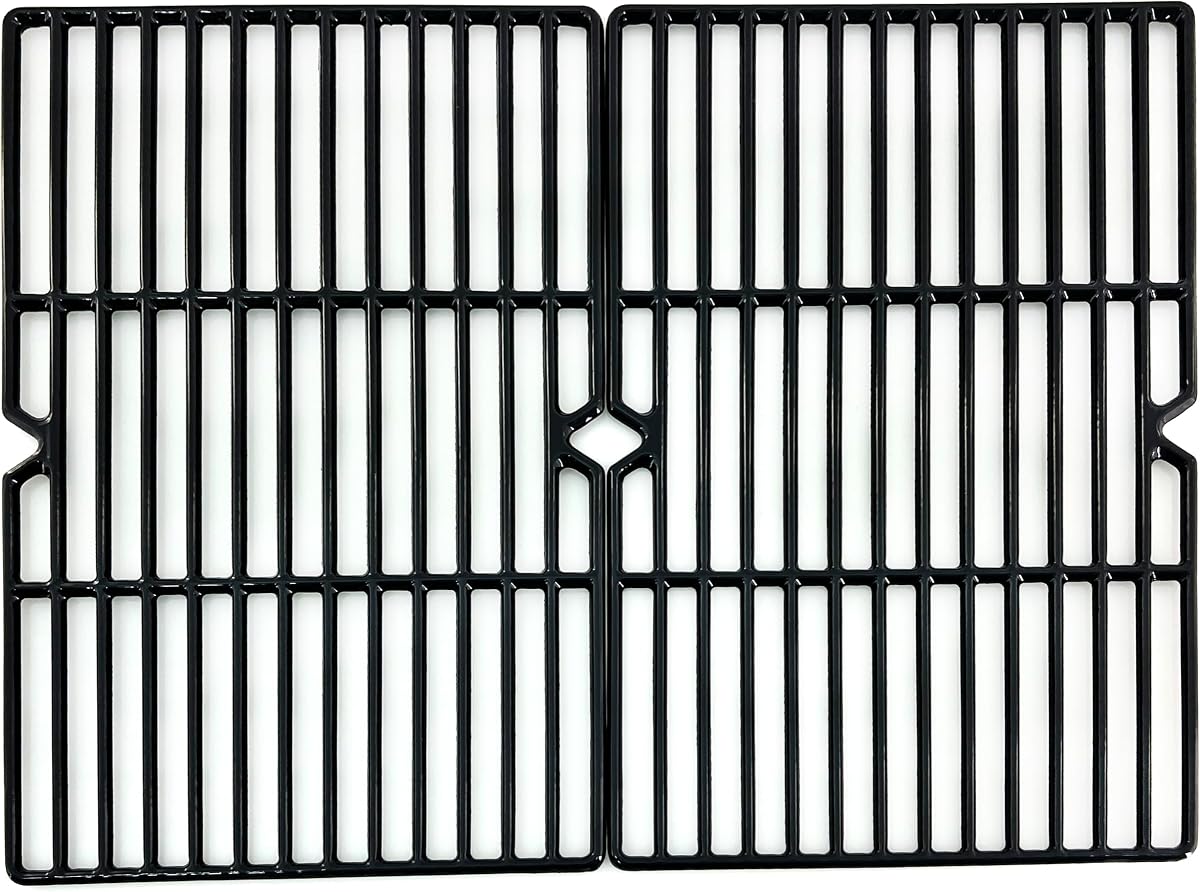 Parts DC107 19 1/4 Inch Set of 2 Porcelain Coated Cast Iron Cooking Grid (12 3/8" x 19 1/4" for Each) Replacement for Charmglow BBQ Grillware Nexgrill Weber Jenn-Air Others