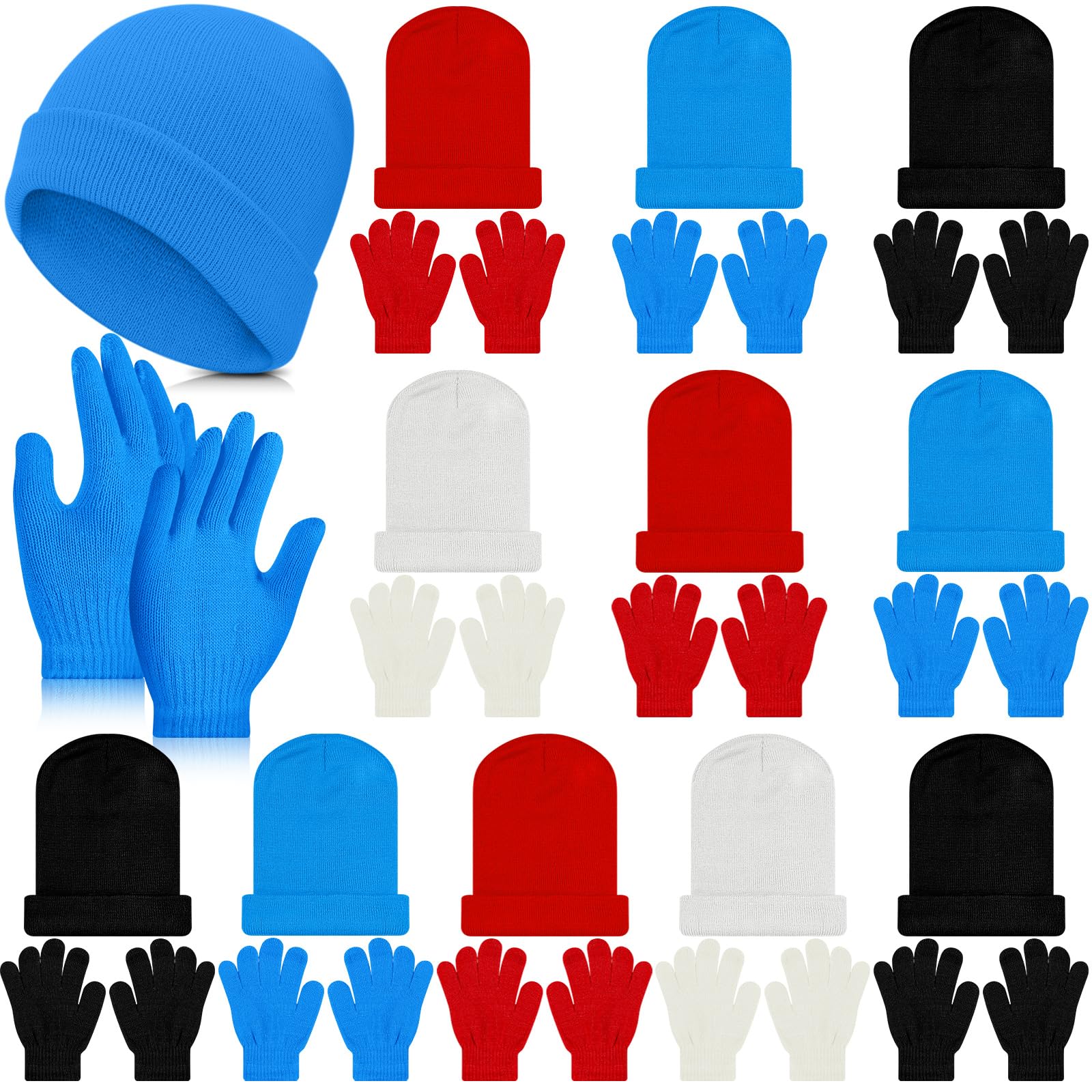 Twistover 24 Pcs Kids Hats and Gloves Sets