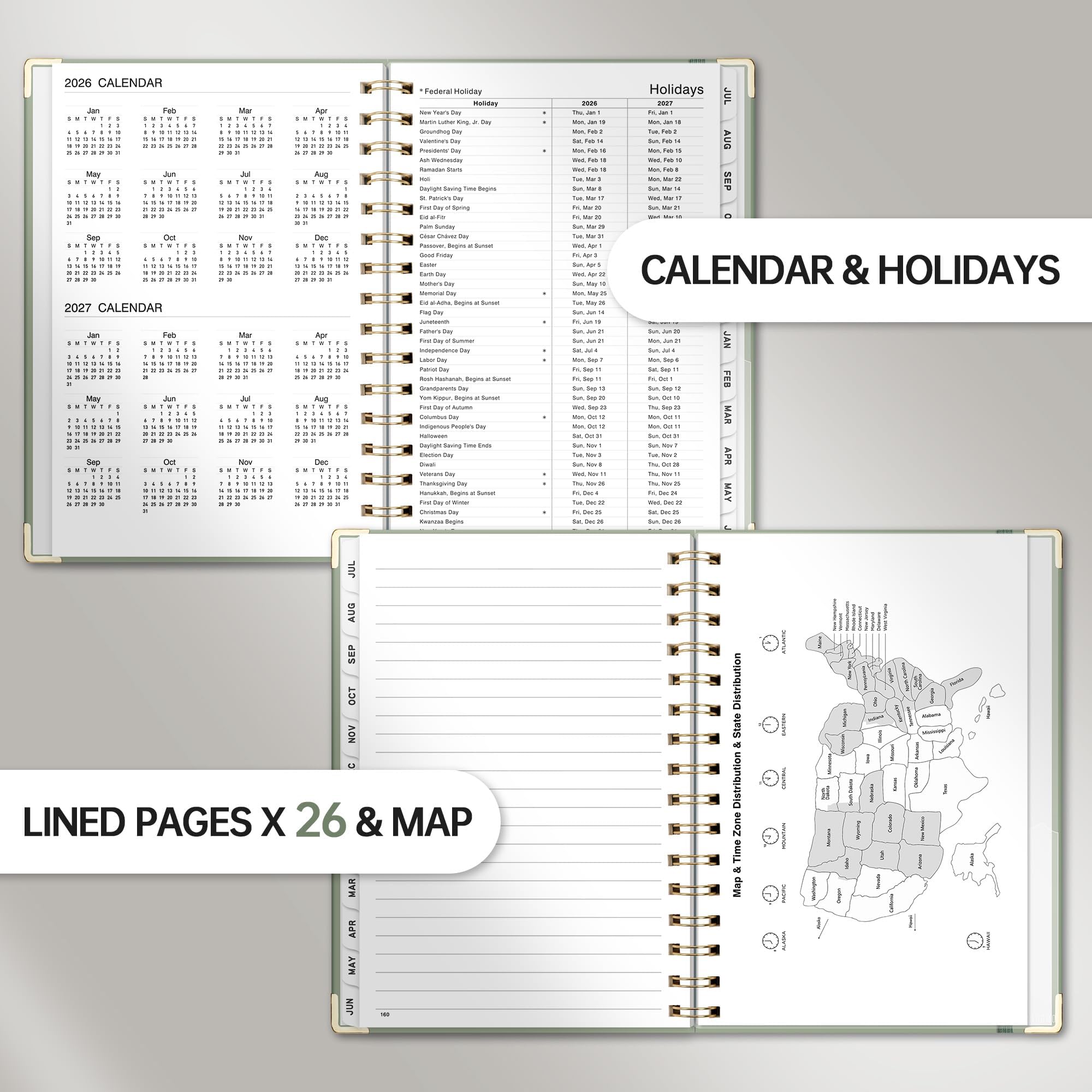 Agenda accademica 2026-2027, settimanale e mensile, formato A5 (14,5 x 21,1 cm), luglio 2026 - giugno 2027, lista delle cose da fare per il monitoraggio, per scuola, casa, ufficio, copertina