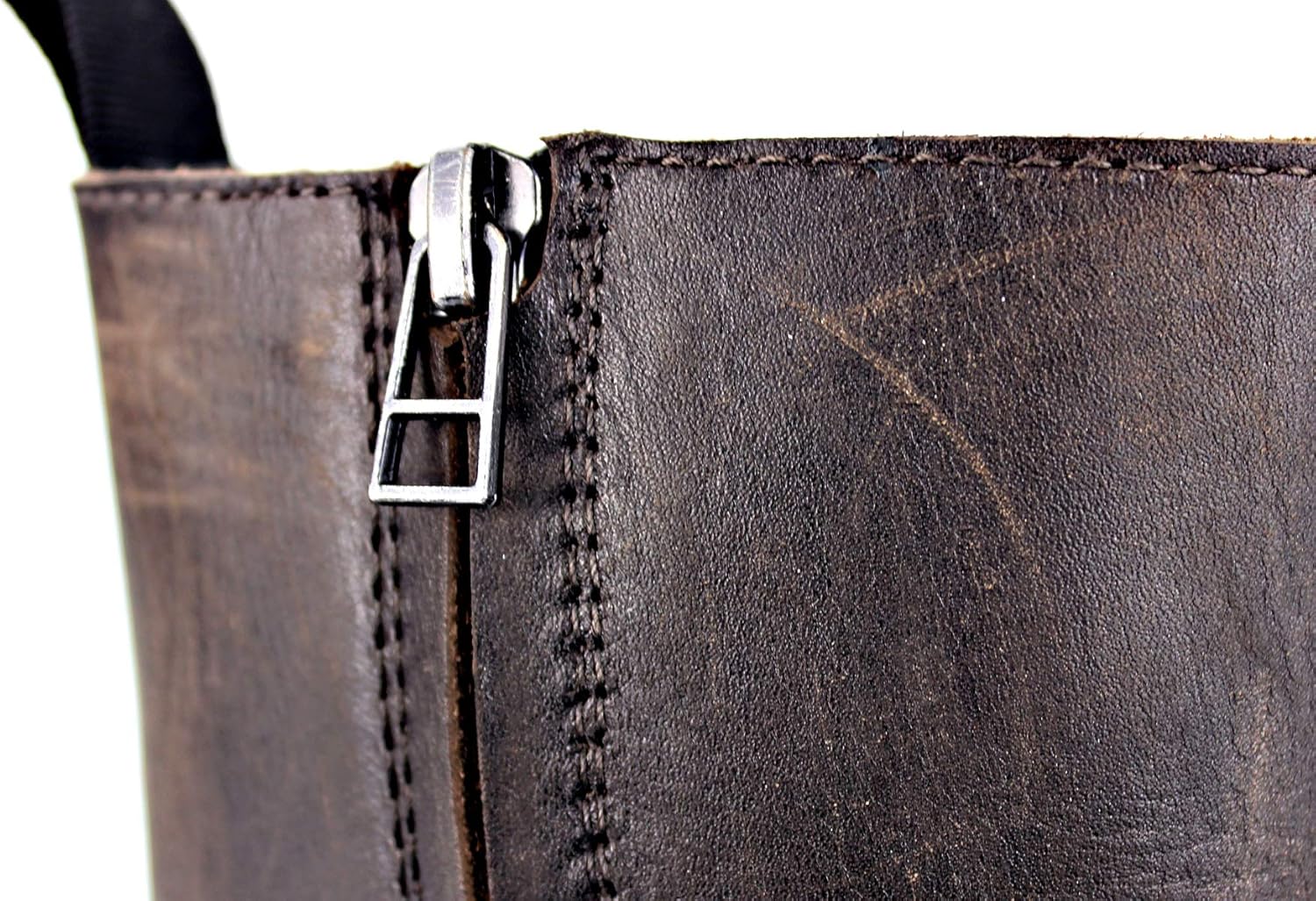 OSSTONE Men Chelsea Ankle Boots Leather Chukka Motorcycle Boots with Side Zipper Heel Retro Dress Boots JY017 - Image 9