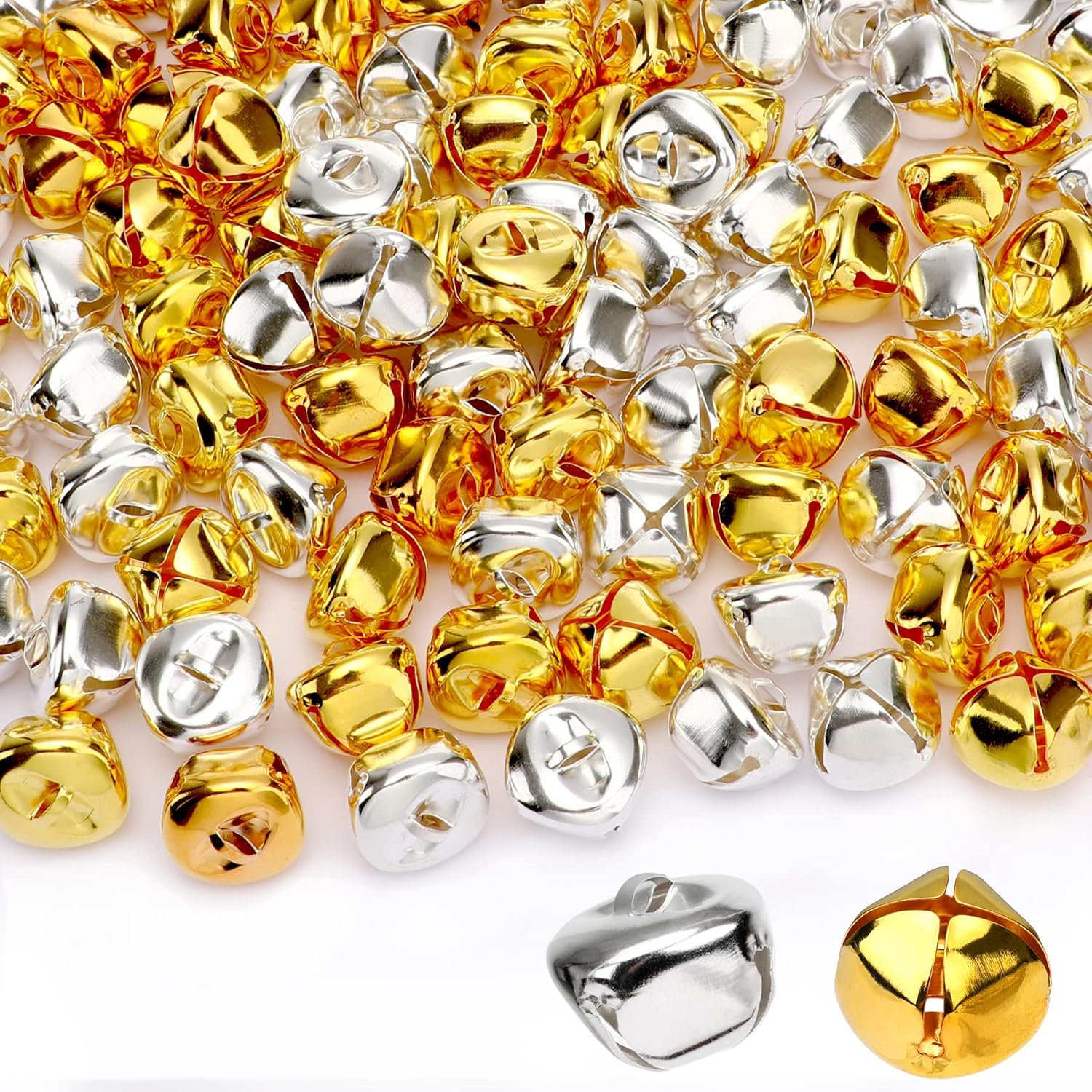 Augshy Jingle Bells for Crafts, 120 Pcs 1 Inch Christmas