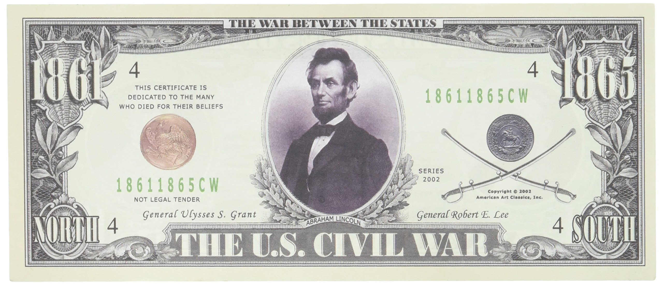 Set of 10 Bills-1861 U.S. Civil War Bill - Novelty Bills