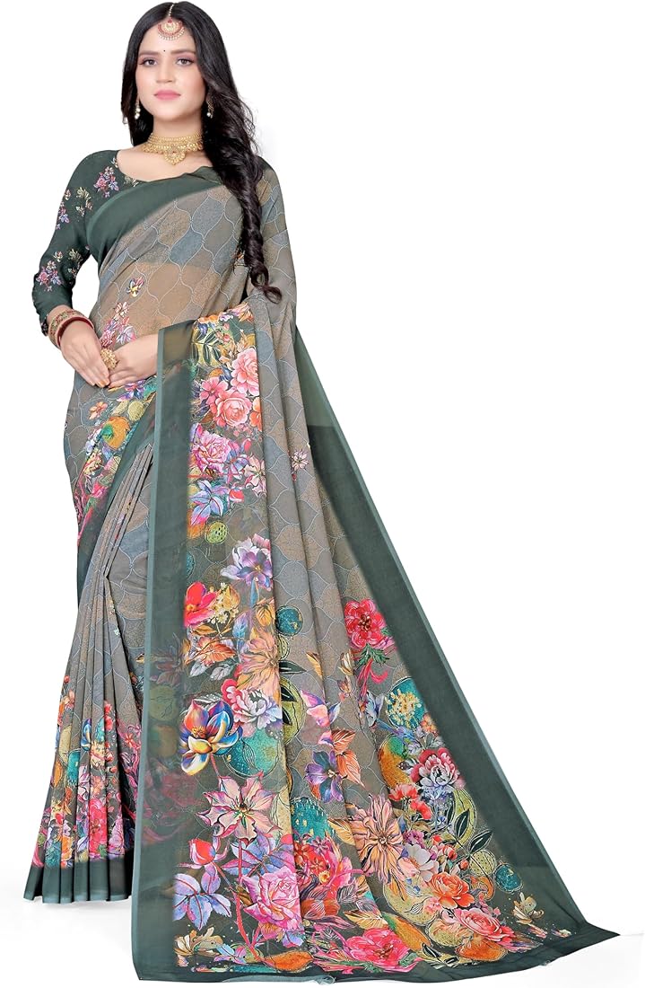 style printed sarees for party look