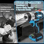1800 in-lbs Cordless Impact Driver 1/4 HEX Compatible with Makita 18v Battery, 200N.M(148 ft-lbs) Brushless Motor, New Impact Drill with 4 Modes Speed& LED Light (Battery Not Included)