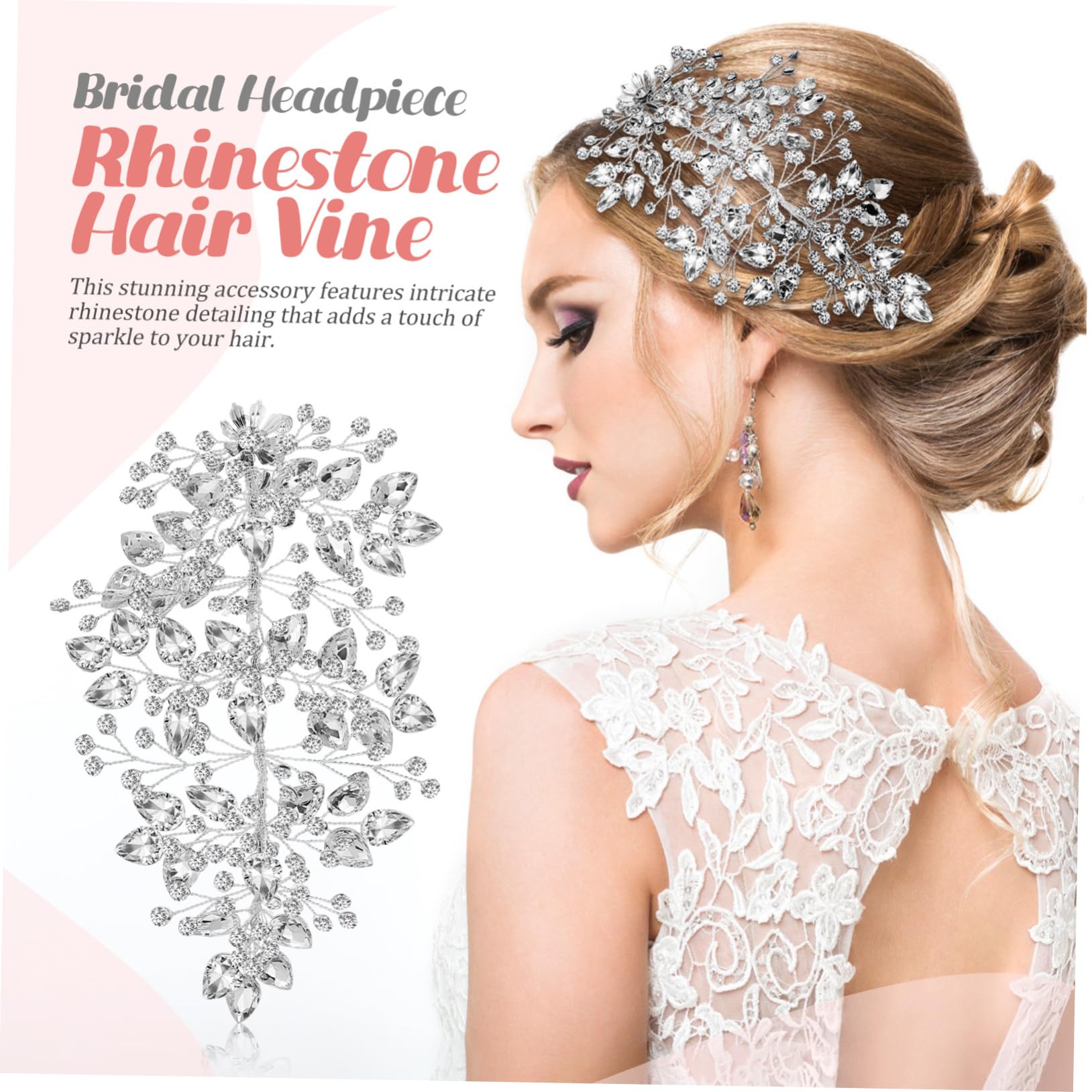 VANZACK 2 Stück Eleganter Haarschmuck Hochzeit Teiliges Strass Diadem Brautschmuck Stirnband Haarranke für Damen Funkelndes Kopfschmuck Accessoire für Braut und Festliche Anlässe