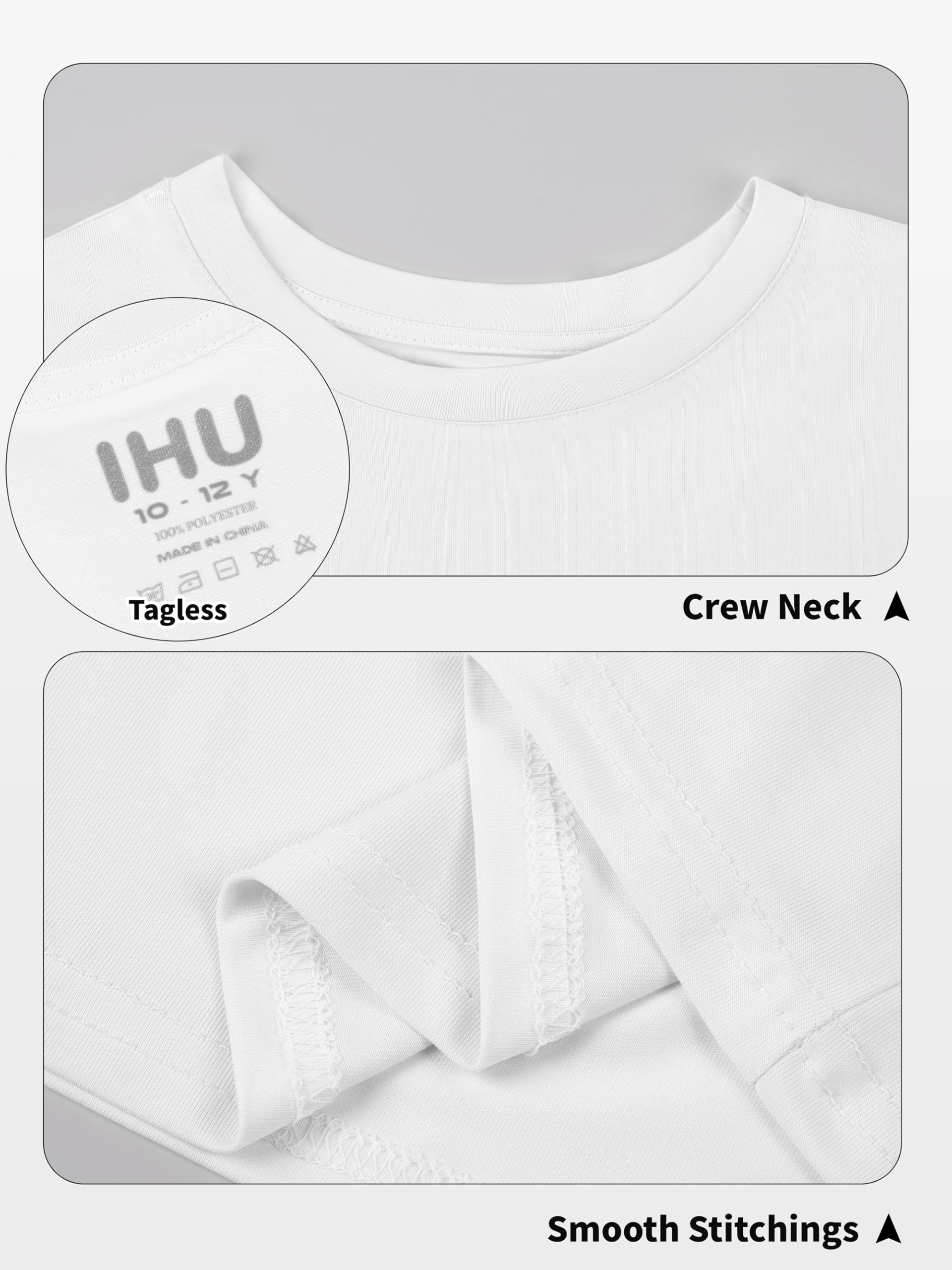 Camisetas de neón para niños, camisetas atléticas de ajuste seco, UPF 50+, camiseta de enfriamiento de manga corta para niños y niñas