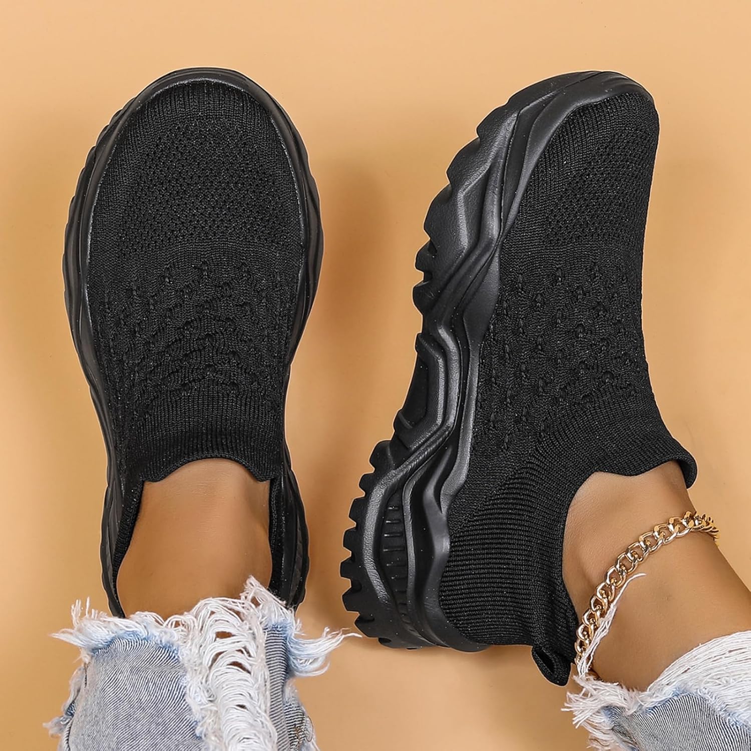 Women's Slip On Sneakers Non Slip Work Nurse Babe Shoes Lightweight Breathable Casual Soft Sole Shoes Lightweight Slip On Comfortable Sneakers for Running Travel Tennis Fashion - Image 6