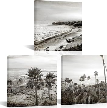 Nachic Wall Sepia Laguna Beach Wall Art Palm Tree Picture Decor Small