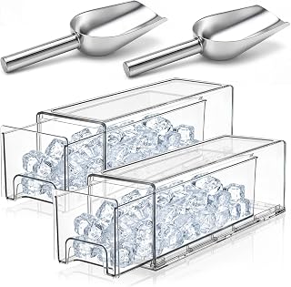 Havawish 2 Set Ice Container for Freezer with Scoop, PET, Medium
