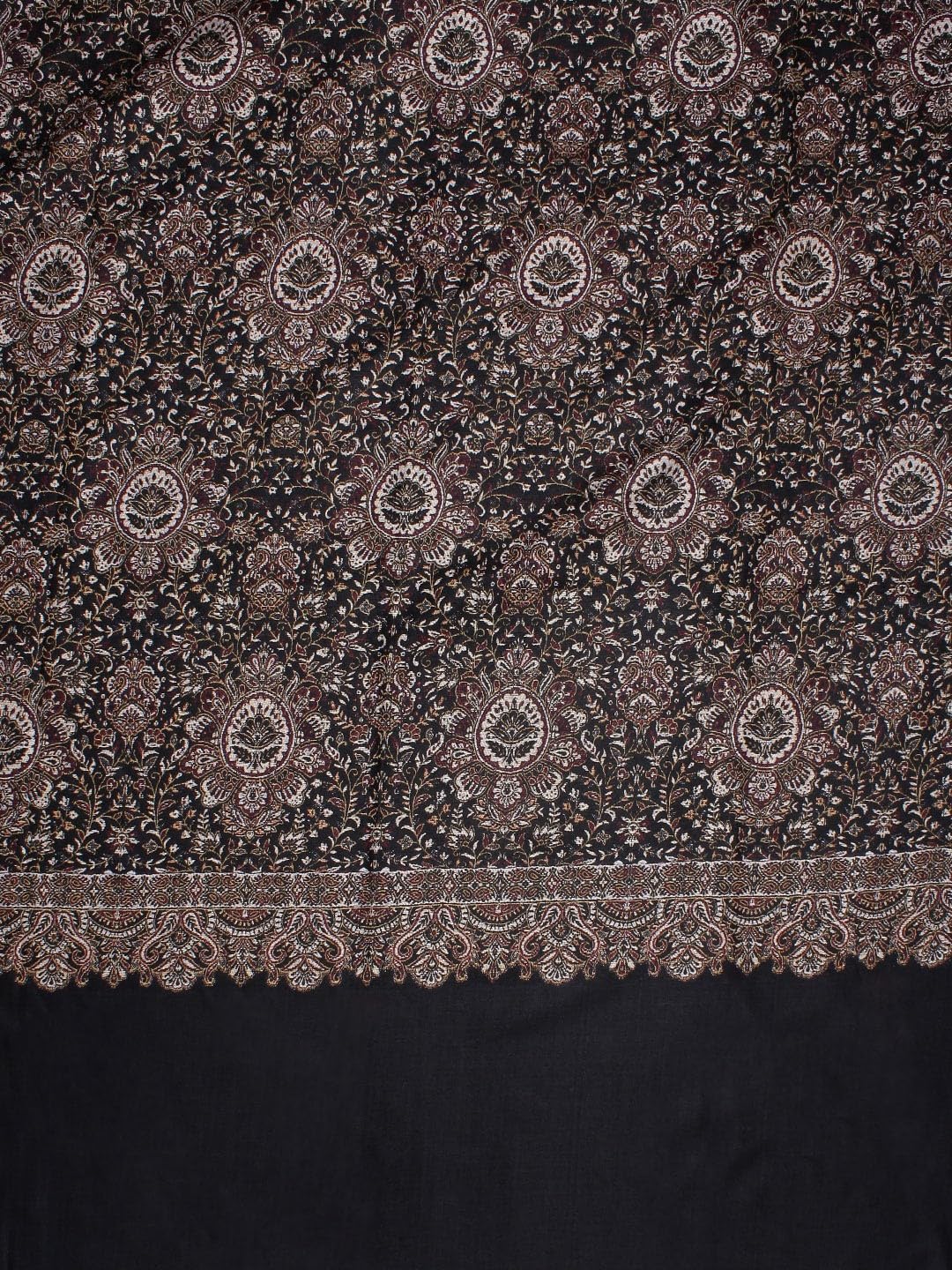 Weavers Villa Acro Wool Women's Shawl, 100CM X 200CM (Black) - Image 2 thumbnail