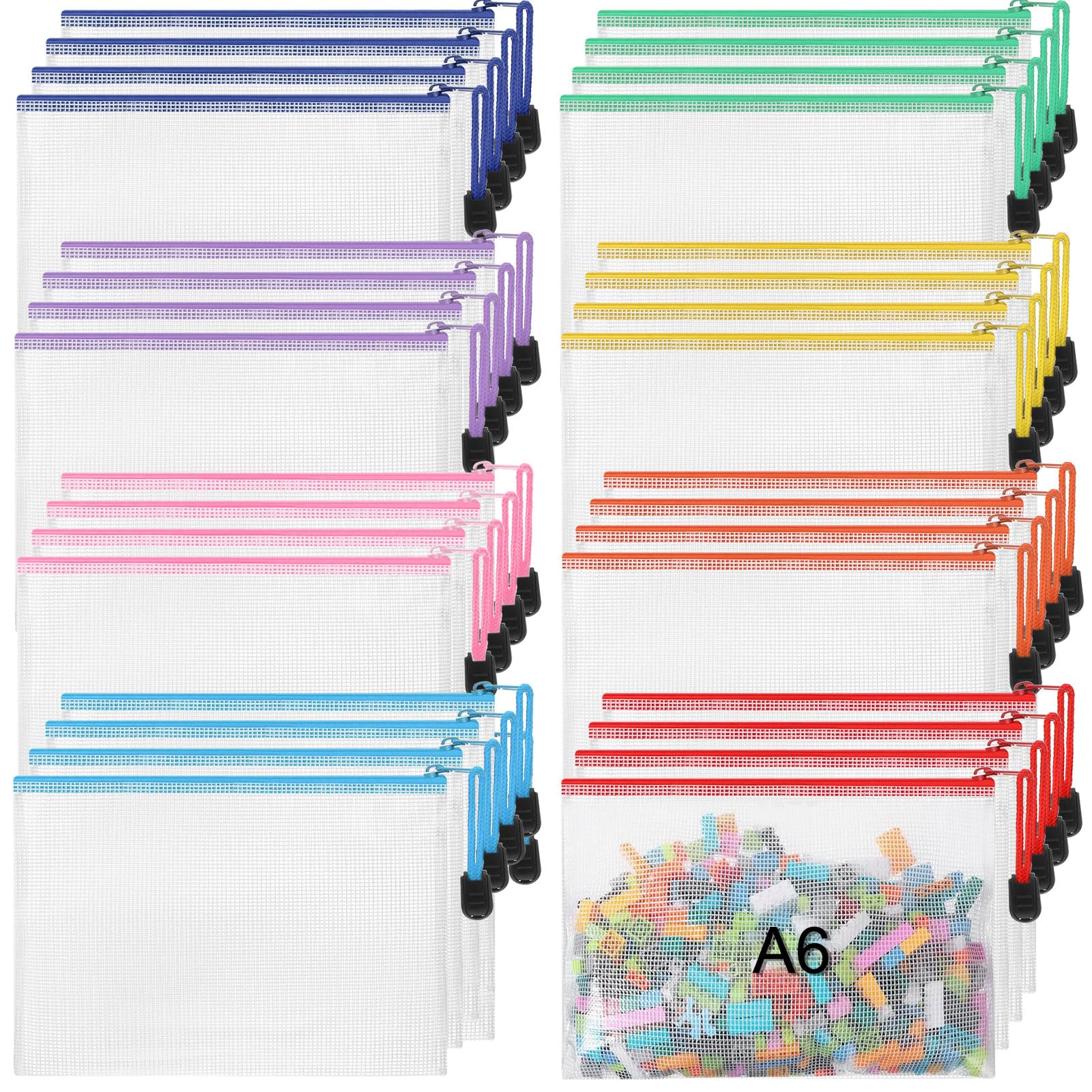 Photo 1 of Jetec 32 Pcs Mesh Zipper Bags Toy Storage Bikini Organizer Bag Bolsas Para Guardar Trajes De Bano Waterproof Zipper Reusable Pouch Puzzle Multipurpose for Storage Office(Cute Color,7.5 x 5 Inch)